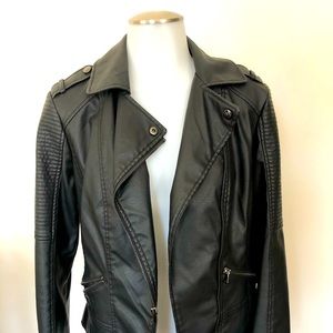 Black Faux Leather Moto Jacket